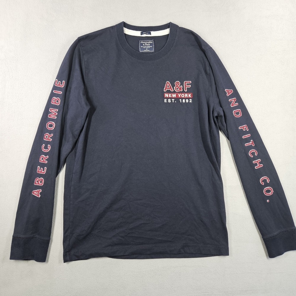 Y2K Abercrombie & Fitch Mens Medium T Shirt Long Sleeve Muscle Fit Preppy
